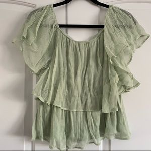 Tulle ruffle top